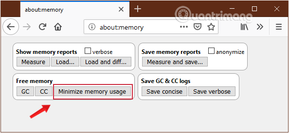 Giải phóng bộ nhớ Firefox