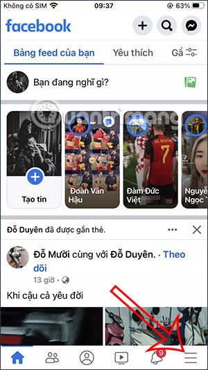 Giao diện Facebook