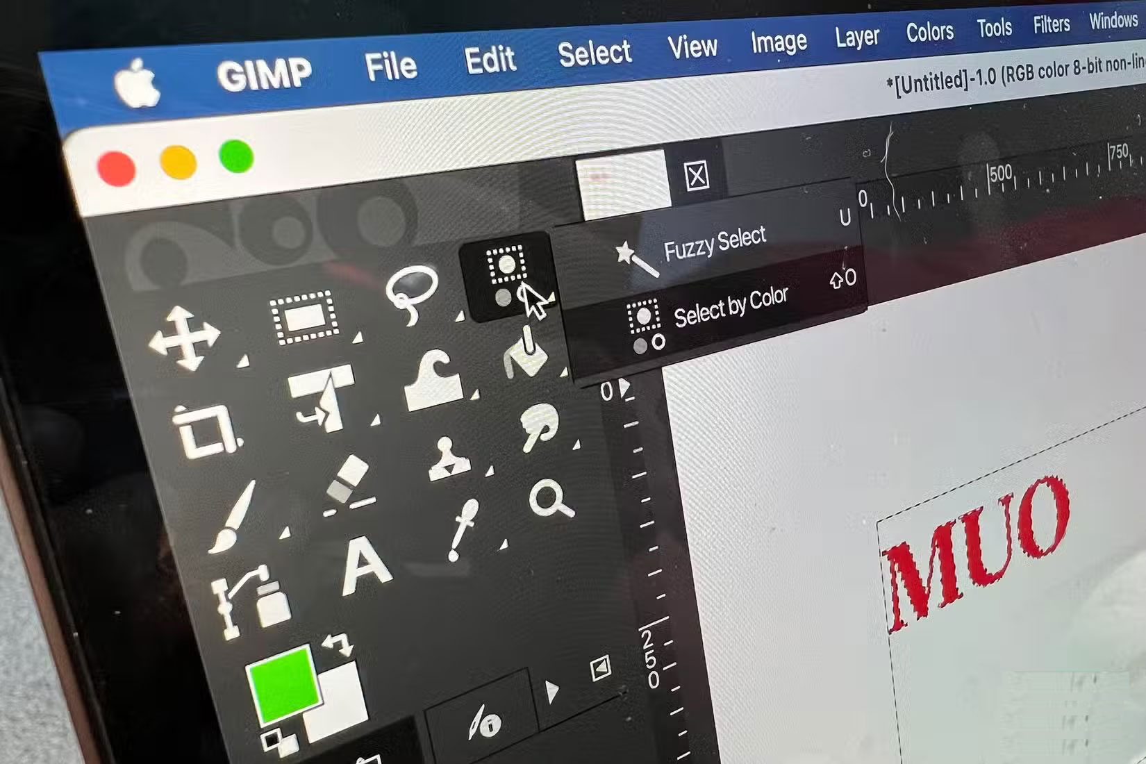 Công cụ lựa chọn và thanh công cụ của GIMP
